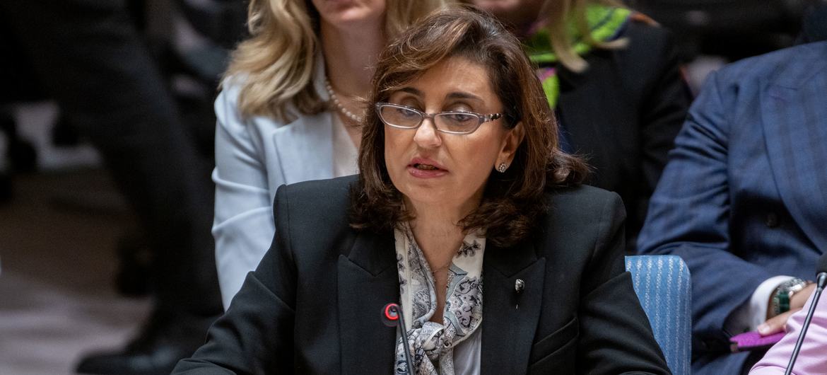 Sima Sami Bahous, Executive Director of UN Women, addresses the Security Council meeting on Women’s Participation in International Peace and Security.